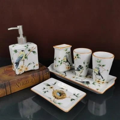 CERAMIC BATHROOM ACCESSORIES SET -  - #tag1#