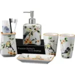 CERAMIC BATHROOM ACCESSORIES SET tag1