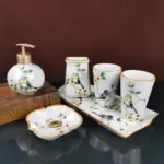 CERAMIC BATHROOM ACCESSORIES SET tag1