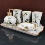 CERAMIC BATHROOM ACCESSORIES SET tag1
