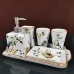 CERAMIC BATHROOM ACCESSORIES SET tag1
