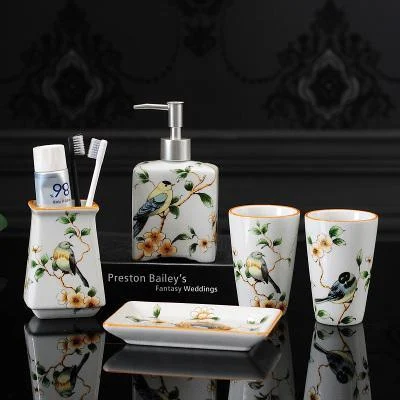CERAMIC BATHROOM ACCESSORIES SET -  - #tag1#