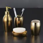 CHAMPAGNE GOLD BATHROOM SET tag1