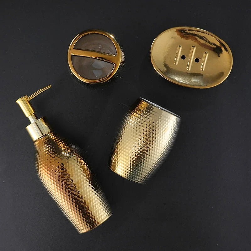 CHAMPAGNE GOLD BATHROOM SET -  - #tag1#