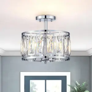 Homeko Crystal Hallway Flush Mount Ceiling Light
