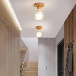 Homeko Glass Shaded Semi Flush Ceiling Light