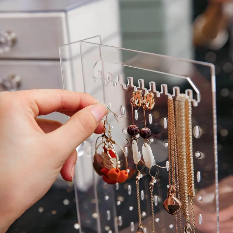 CTHome Drawer Type Plastic Jewelry Storage Box Transparent Finishing Makeup Organizer Earrings Display Stand Rack Bracelet 51abe1e5 f71f 4ba6 929b 018cf7c4d32c