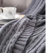 Cable_Throw_Knitted_Blanket_Cotton_Grey_-_-_tag1_-4161229 Cable Throw Knitted Blanket Cotton Grey tag1