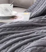 Cable_Throw_Knitted_Blanket_Cotton_Grey_-_-_tag1_-4161244 Cable Throw Knitted Blanket Cotton Grey tag1
