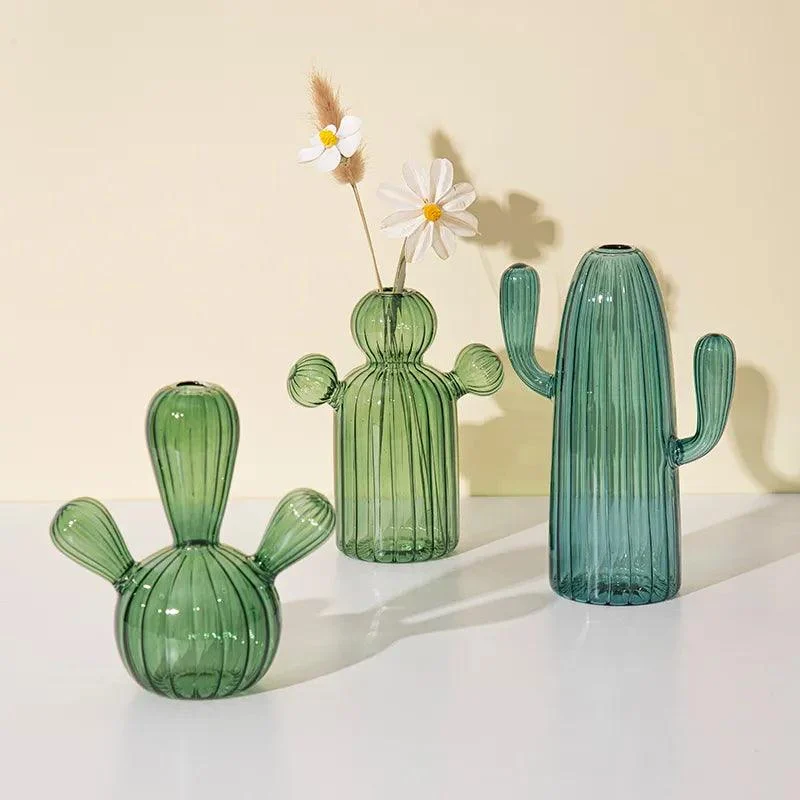 Cactus Glass Hydroponics Plant Vase -