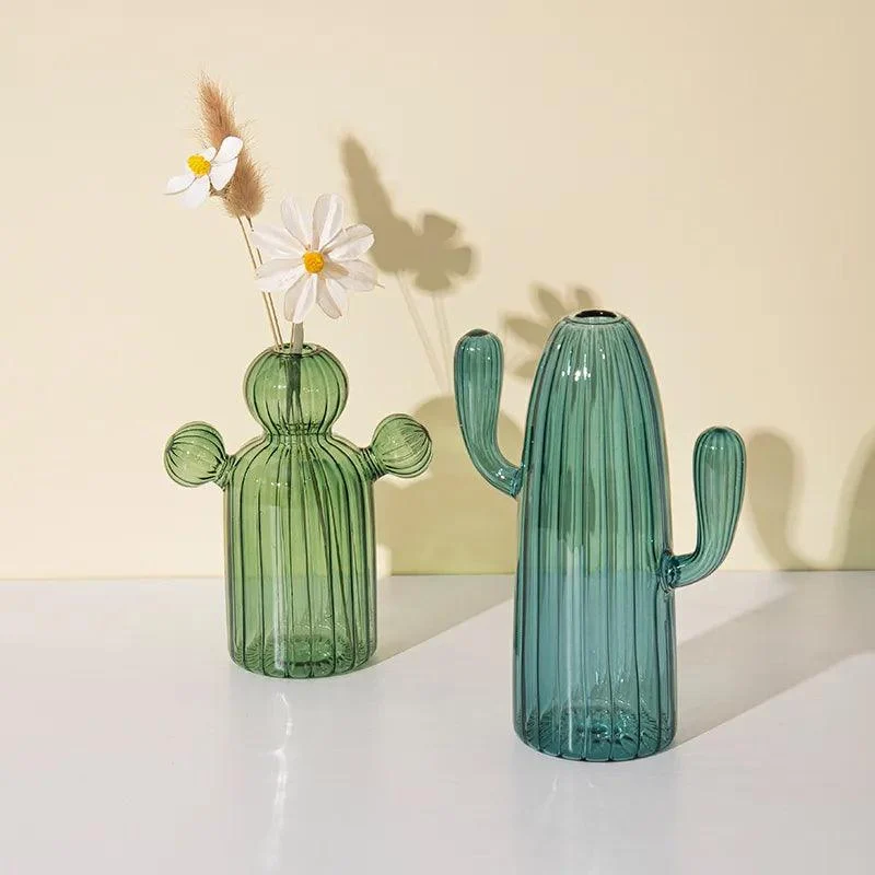 Cactus Glass Hydroponics Plant Vase -