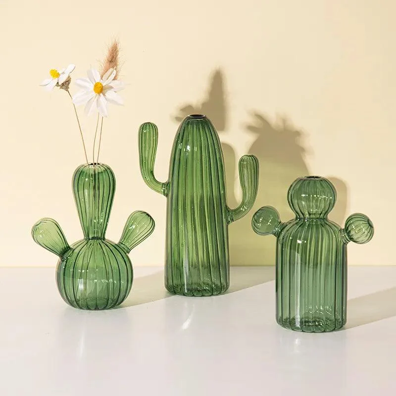 Cactus Glass Hydroponics Plant Vase -