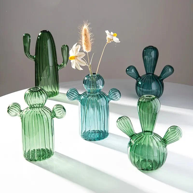 Cactus Glass Hydroponics Plant Vase -