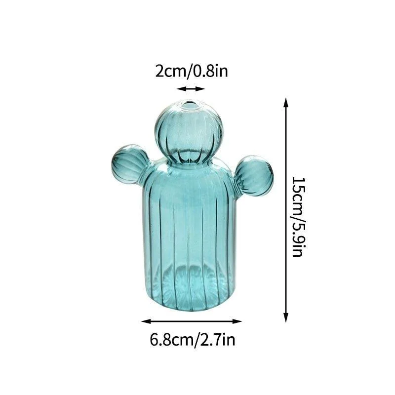 Cactus + Mushroom Shaped Glass Vases -  - #tag1#