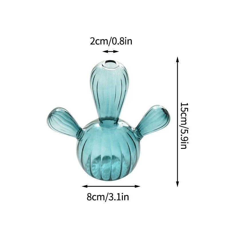 Cactus + Mushroom Shaped Glass Vases -  - #tag1#