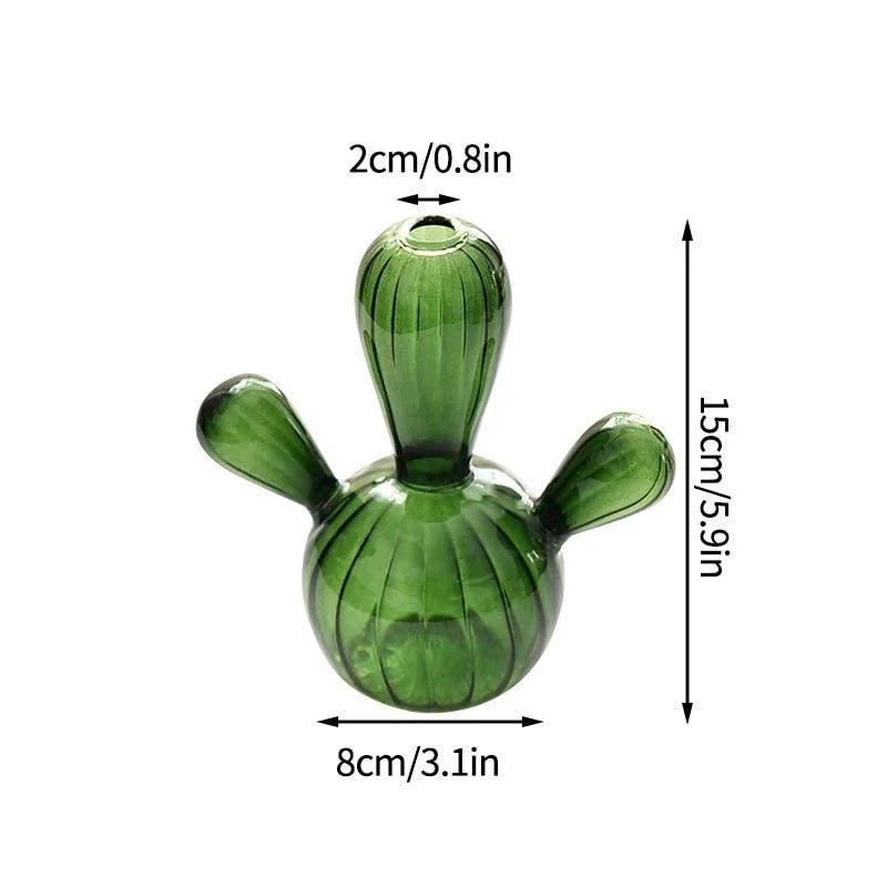 Cactus + Mushroom Shaped Glass Vases -  - #tag1#