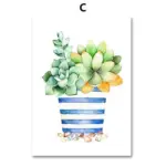 Cactus Plant Succulent Canvas Wall Art Prints Watercolor Unframed tag1