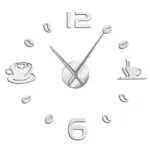 Cafe DIY Large Wall Clock Frameless Coffee Mug Coffee Bean tag1