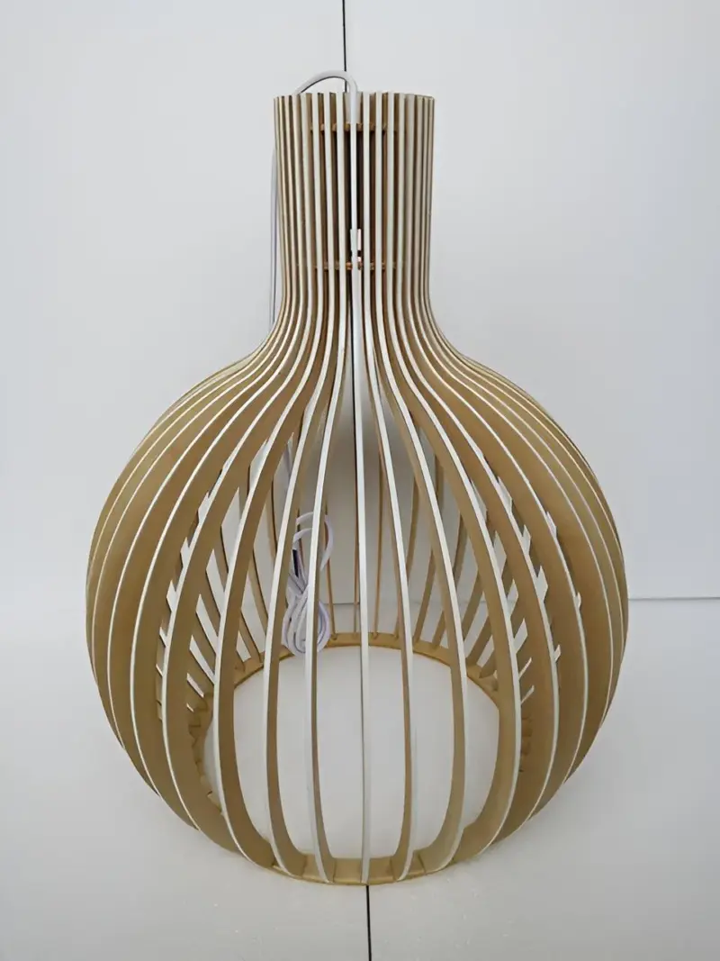 CageGlitz Pendant Light Vintage inspired Wood Hanging Light tag1