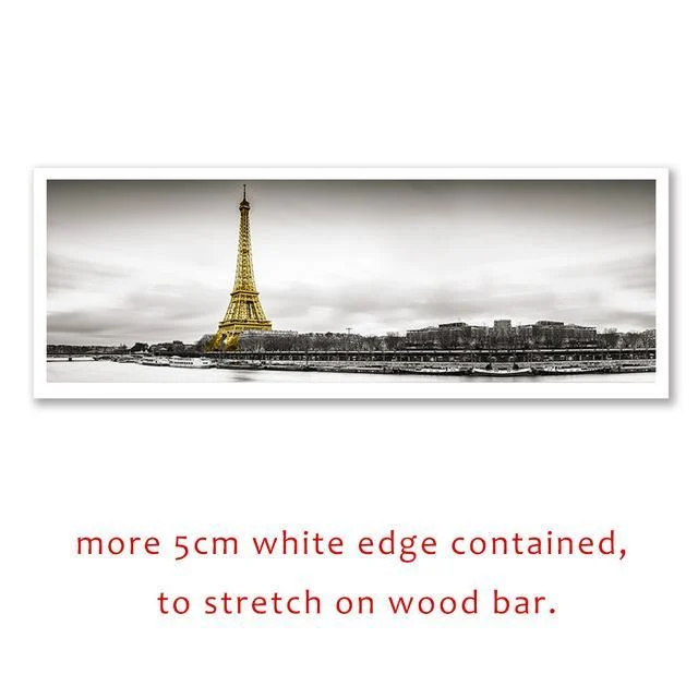 Calm Lake Surface Yellow Long Bridge Scene Black White Canvas Paintings Poster Prints Wall Art Pictures Living Room Home Decor -  - #tag1#