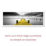 Calm Lake Surface Yellow Long Bridge Scene Black White Canvas Paintings Poster Prints Wall Art Pictures Living Room Home Decor tag1