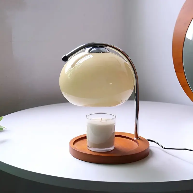CandleGleam Dimmable Metal Glass Candle Warmer Lamp with Retro Charm tag1