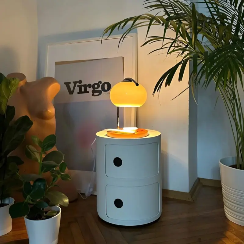 CandleGleam Dimmable Metal Glass Candle Warmer Lamp with Retro Charm tag1