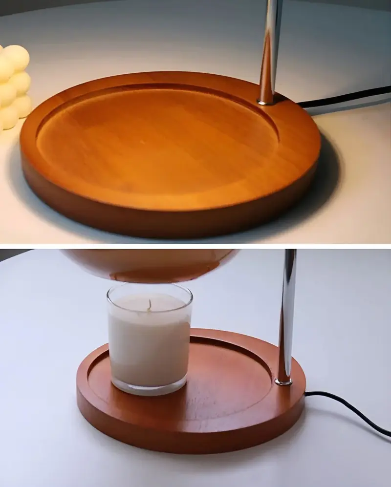 CandleGleam Dimmable Metal Glass Candle Warmer Lamp with Retro Charm tag1