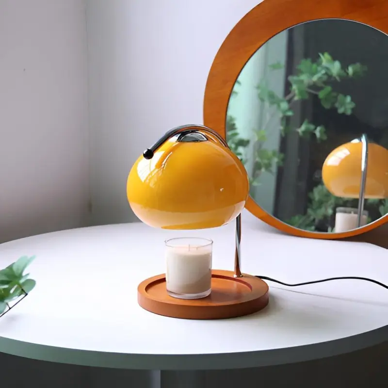 CandleGleam Dimmable Metal Glass Candle Warmer Lamp with Retro Charm tag1