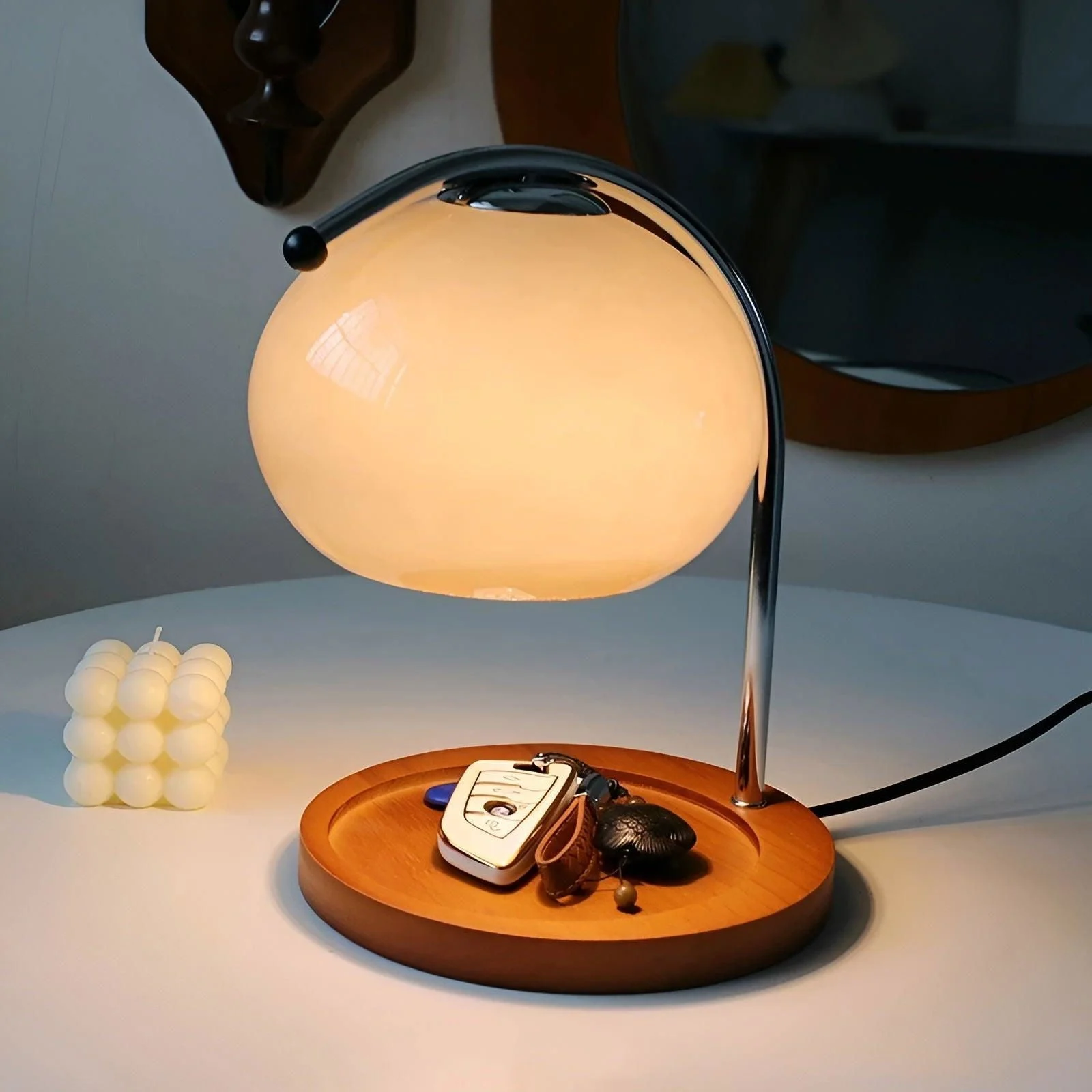 CandleGleam- Dimmable Metal-Glass-Candle Warmer-Lamp with Retro Charm -  - #tag1#