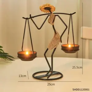 Candle Holder Vintage Maiden Moroccan Lamp Wrought Iron - 