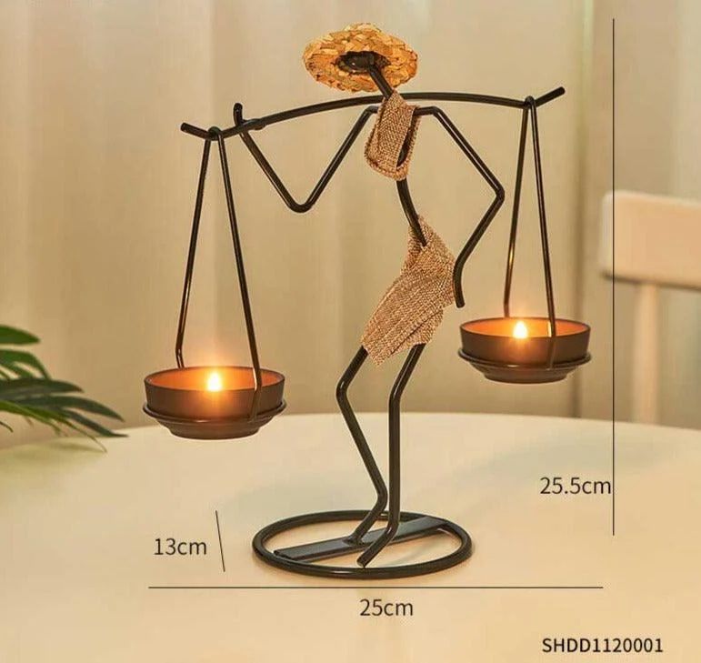 Candle Holder Vintage Maiden Moroccan Lamp Wrought Iron - 