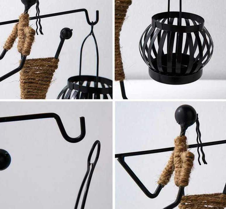 Candle Holder Vintage Maiden Moroccan Lamp Wrought Iron -