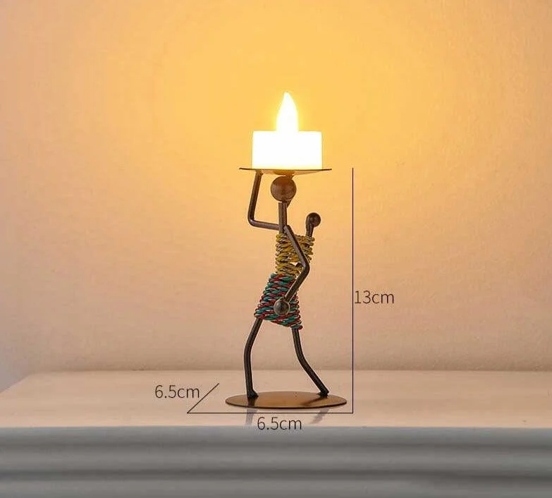 Candle Holder Vintage Maiden Moroccan Lamp Wrought Iron -