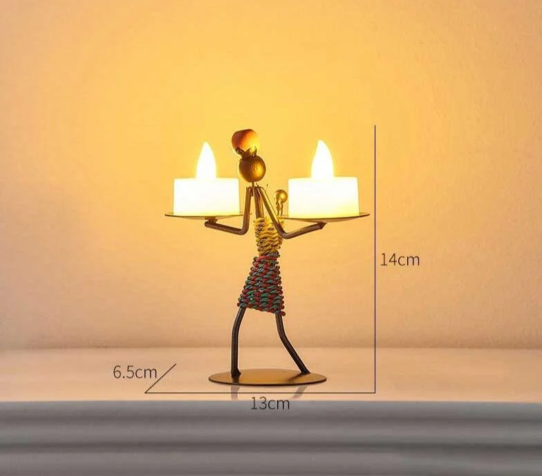 Candle Holder Vintage Maiden Moroccan Lamp Wrought Iron -