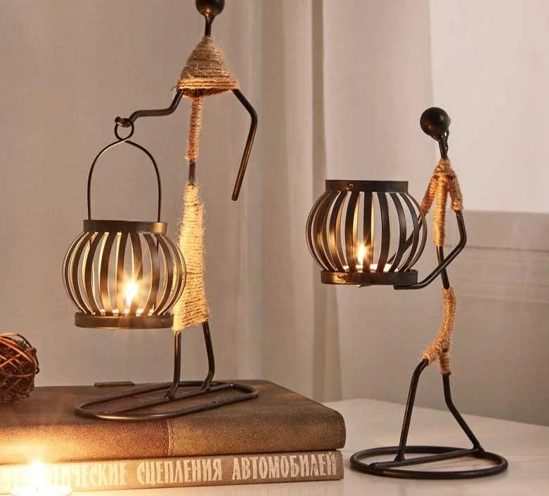 Candle Holder Vintage Maiden Moroccan Lamp Wrought Iron -