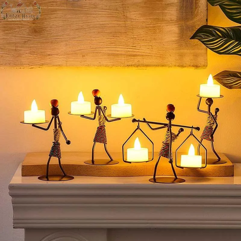 Candle Holder Vintage Maiden Moroccan Lamp Wrought Iron -