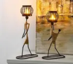 Candle Holder Vintage Maiden Moroccan Lamp Wrought Iron