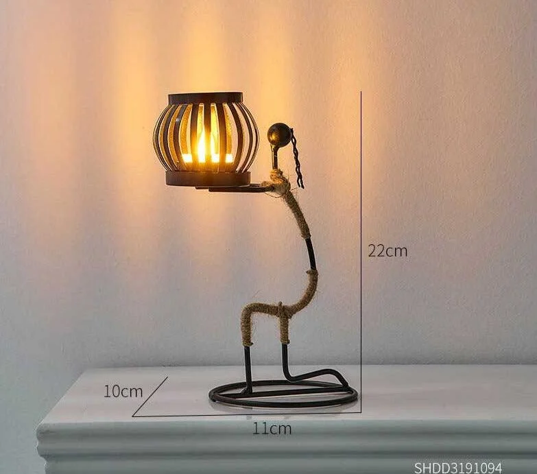Candle Holder Vintage Maiden Moroccan Lamp Wrought Iron -