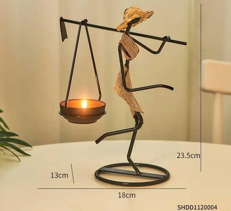 Candle Holder Vintage Maiden Moroccan Lamp Wrought Iron -