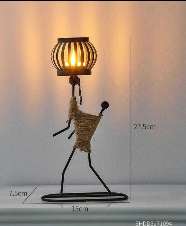 Candle Holder Vintage Maiden Moroccan Lamp Wrought Iron -