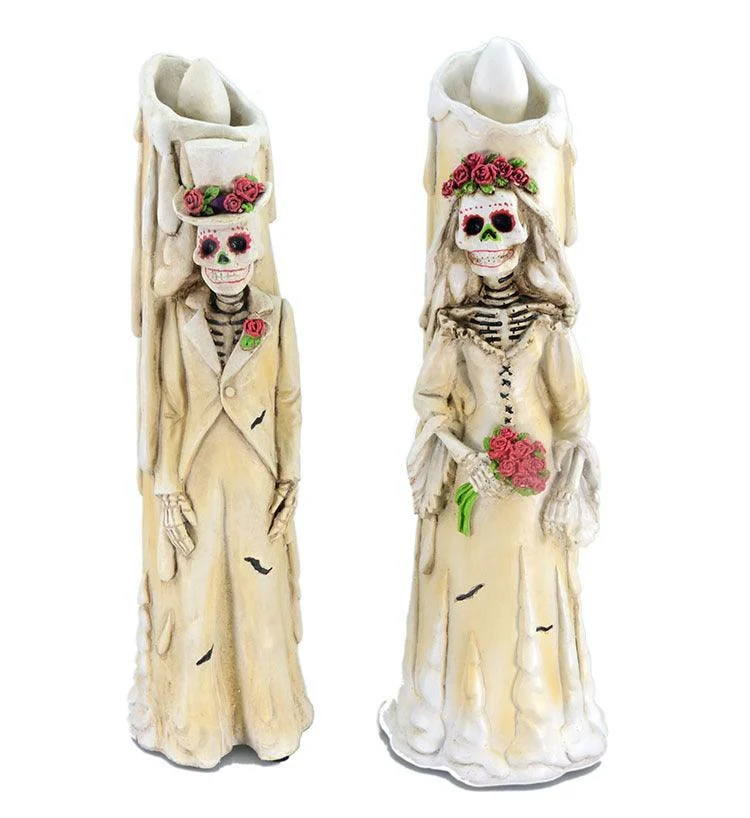Candle LED Lights Horror Candle Skull Couple Props -  - #tag1#