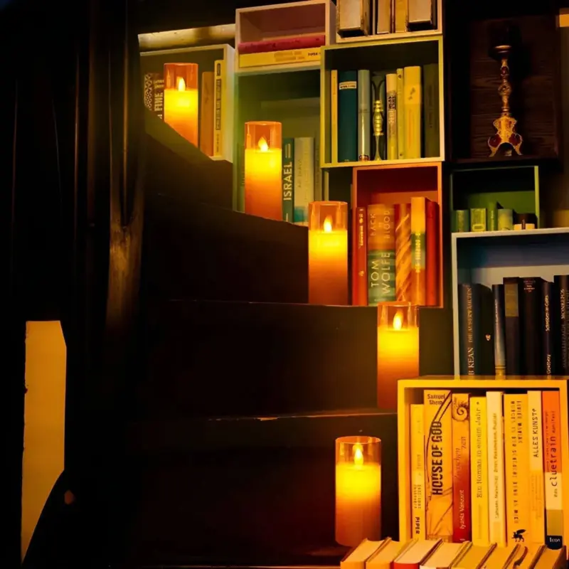 Candle Lamp Aesthetic flameless LED candles with timer tag1