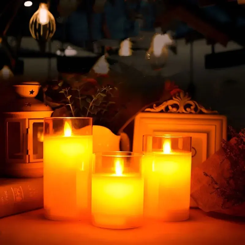 Candle Lamp Aesthetic flameless LED candles with timer tag1