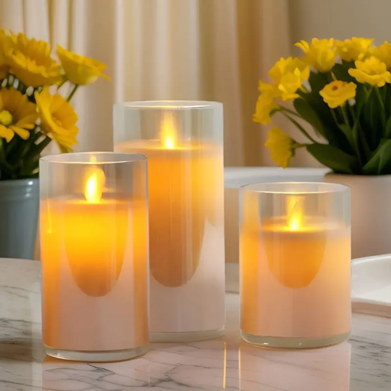 Candle Lamp Aesthetic flameless LED candles with timer tag1