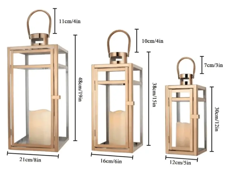 Candle Lanterns 3 Piece Set