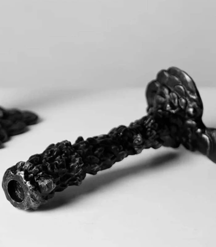 Candlestick Candle Holder Drip Resin Black -  - #tag1#