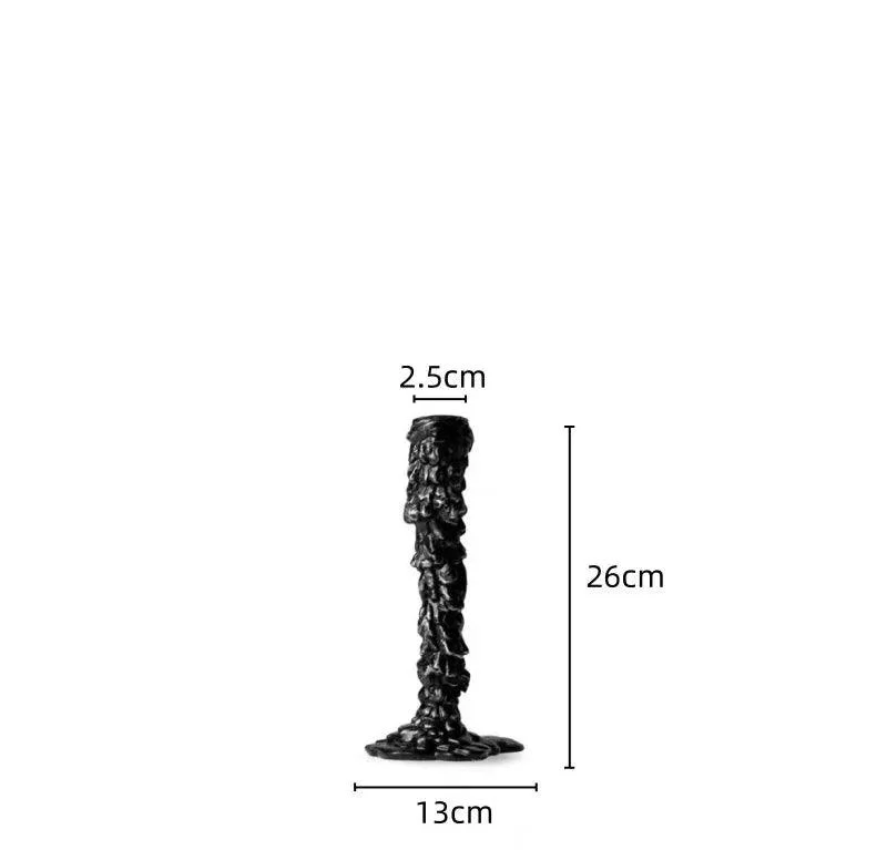 Candlestick Candle Holder Drip Resin Black -  - #tag1#