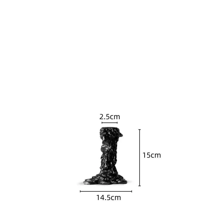 Candlestick Candle Holder Drip Resin Black -  - #tag1#
