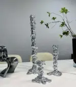 Candlestick_Candle_Holder_Silver_Drip_Resin_-_-_tag1_-4162955 Candlestick Candle Holder Silver Drip Resin tag1